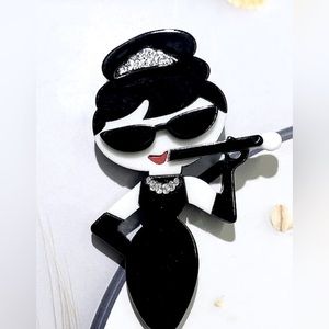 Audrey Hepburn acrylic  brooch